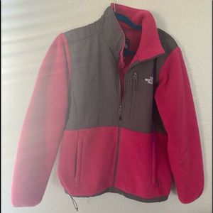 Pink north face zip up
